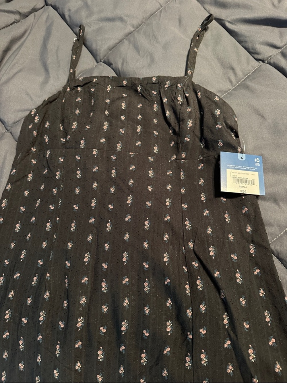 Arizona Jean Company Black Floral Spaghetti Strap Dress